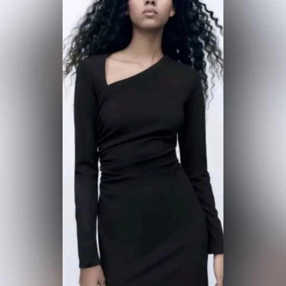 Zara Dresses & Skirts - ZARA Elegant but Black Asymmetrical Dress
SIZE XS